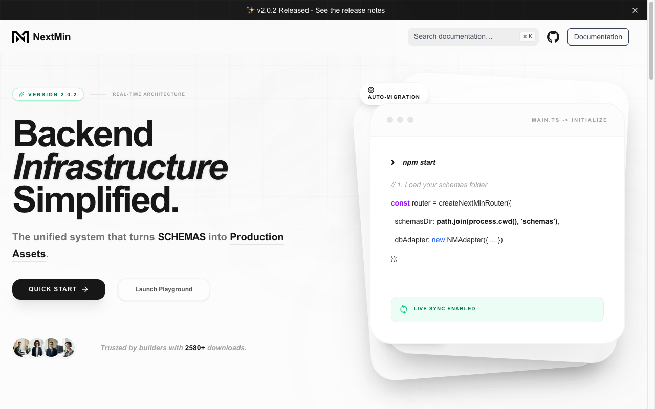 NextMin live interface preview